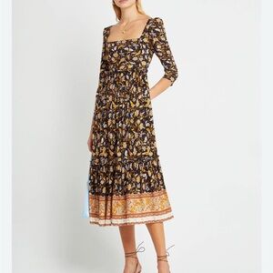 New OPT Small Willow Midi Dress ~ Floral Boho Peasant Prairie Cottagecore O.P.T.